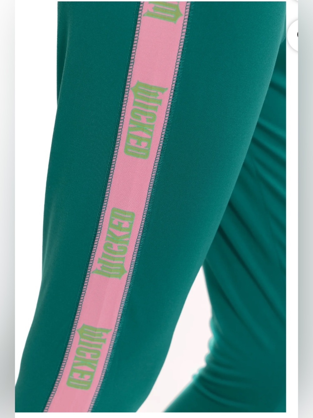 NWT-Girls 7/8 Wicked logo Green Track Leggings with Pink Logo Stripe